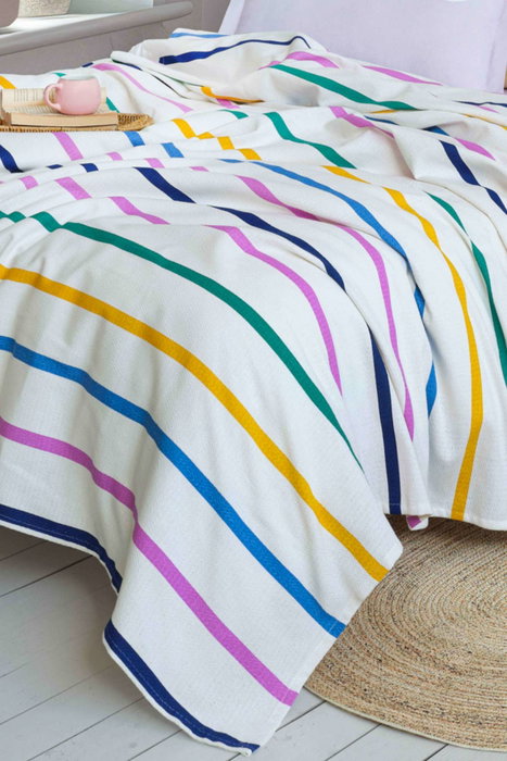 L'essentiel linge de maison Juego de Doble Piqué Amarillo y Lila